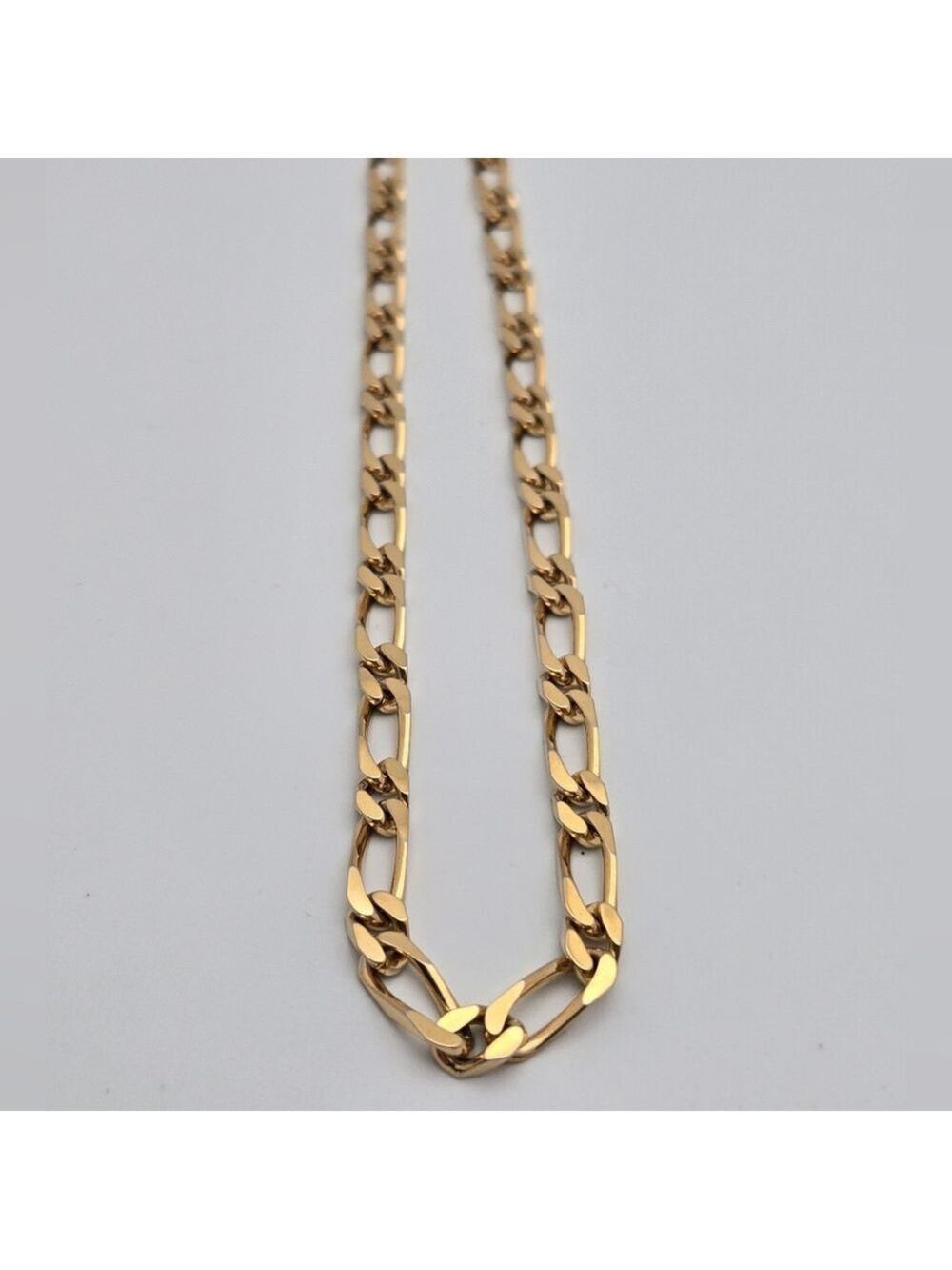 Monet Figaro Chain Necklace Gold Plated Clean Elegant Designer Signed 16''